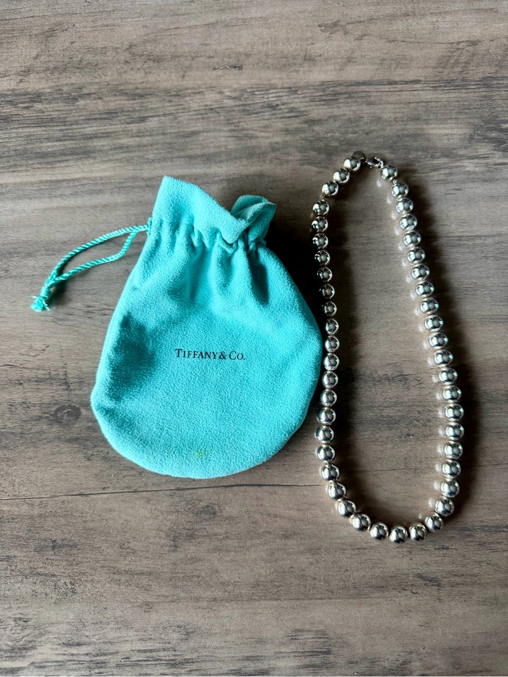 Tiffany & Co. Polished Silver Bead Necklace